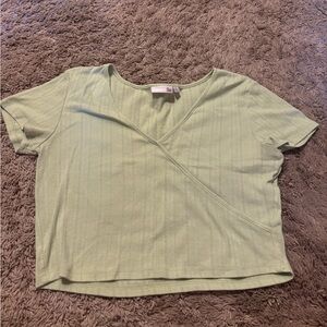 SO Green Ribbed Crop T-Shirt